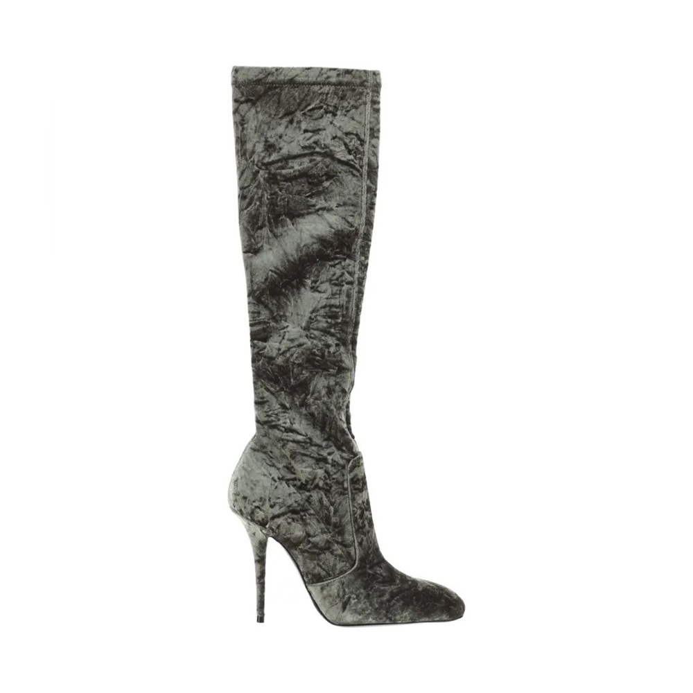 Saint Laurent Talia Velvet Boots